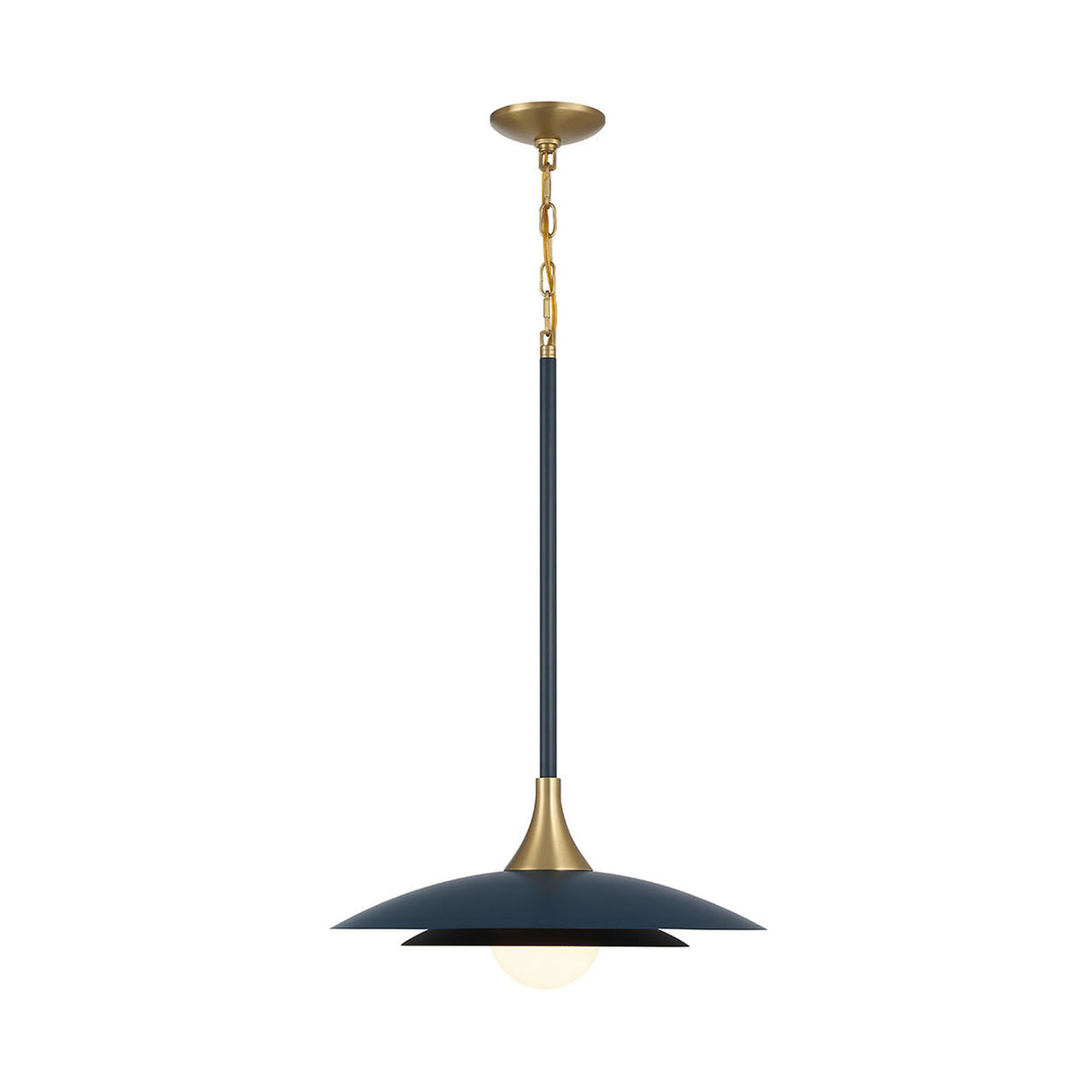 Yates LED Pendant 18", Matte Navy