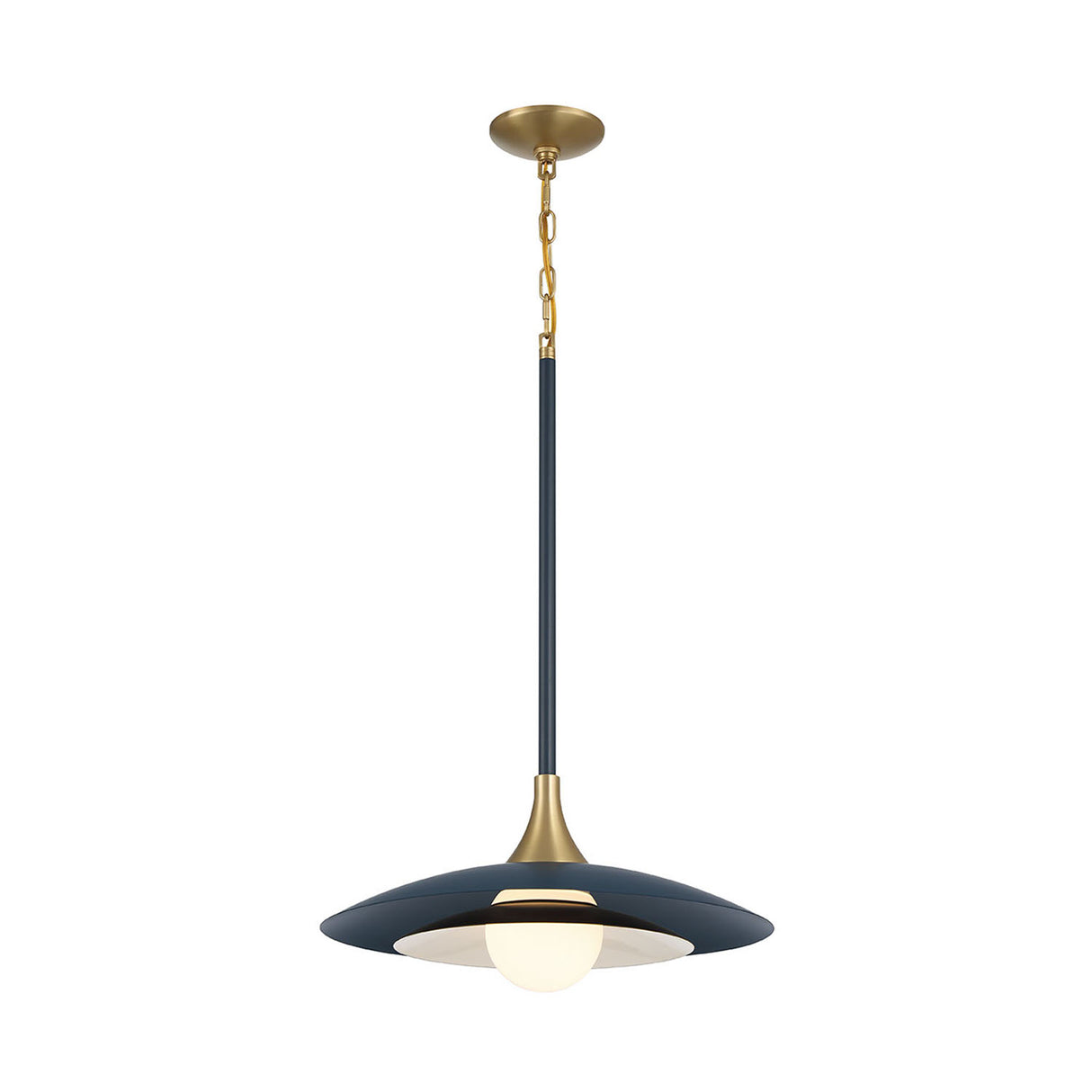 Yates LED Pendant 18", Matte Navy