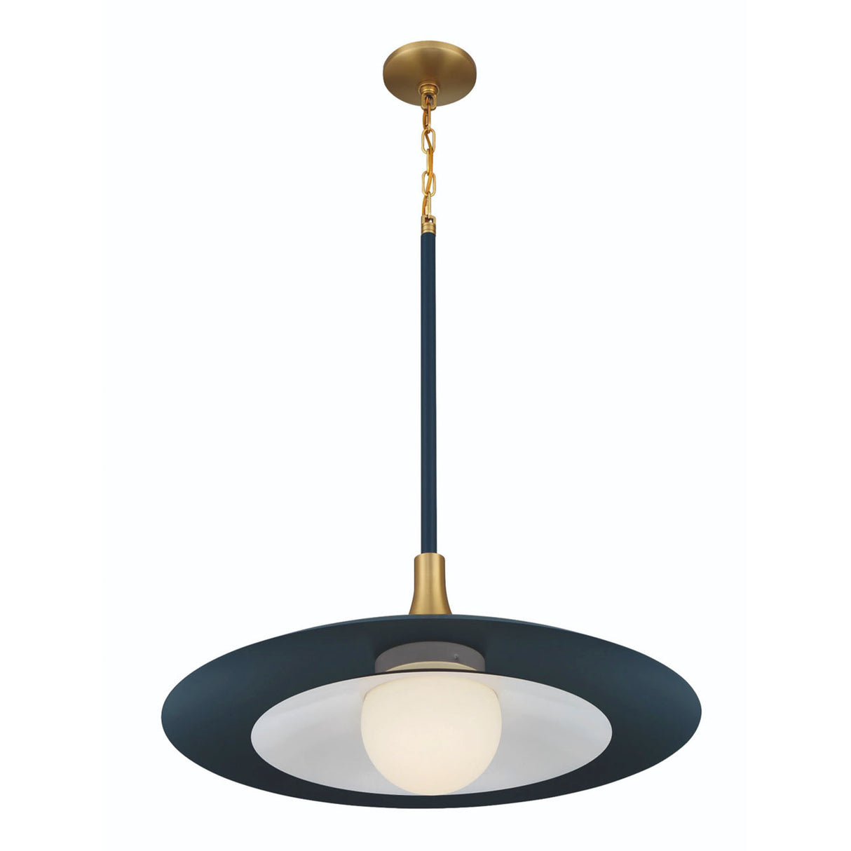 Yates Large LED Pendant 30", Matte Navy