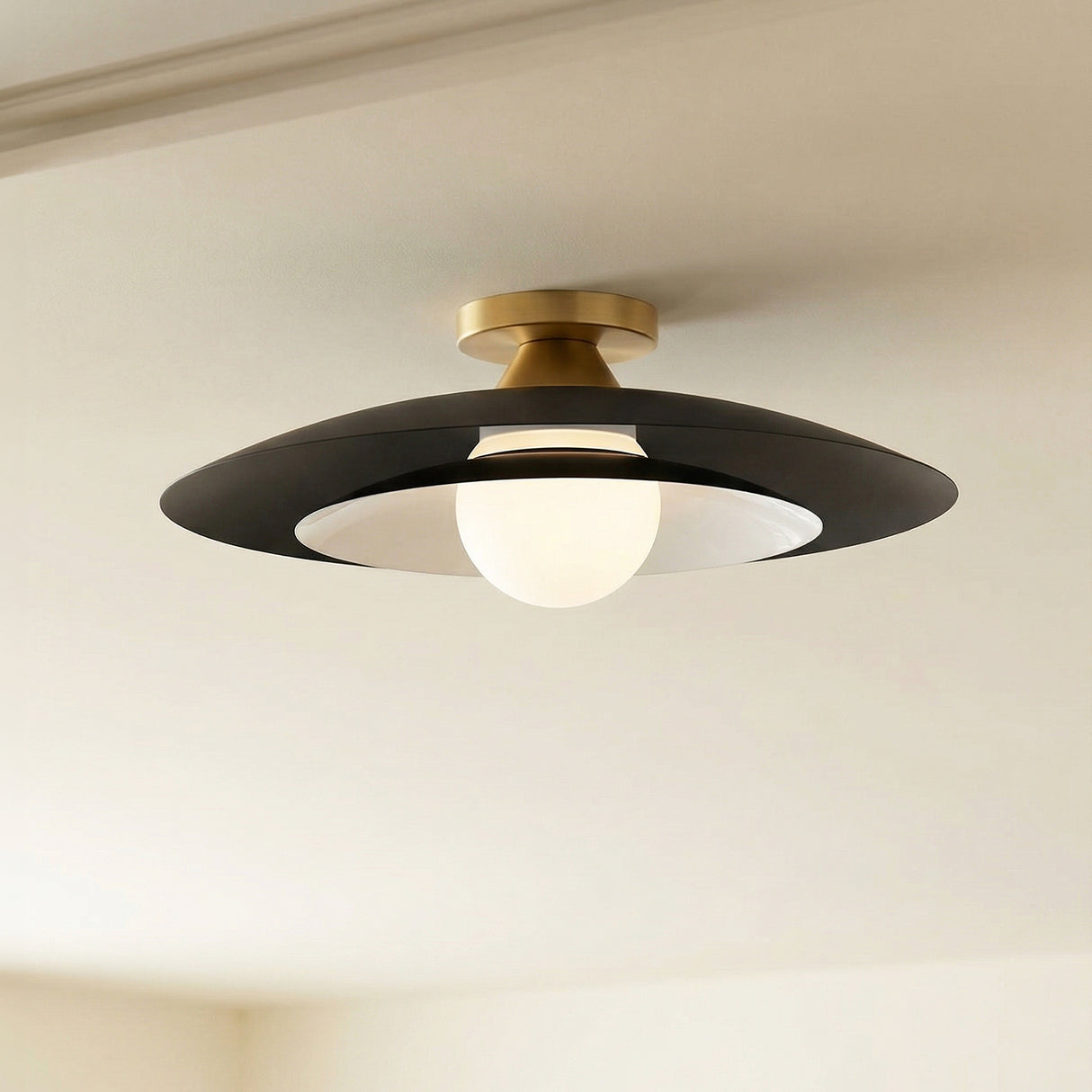 Yates LED Flush Mount 18" for Modern home with Matte Black