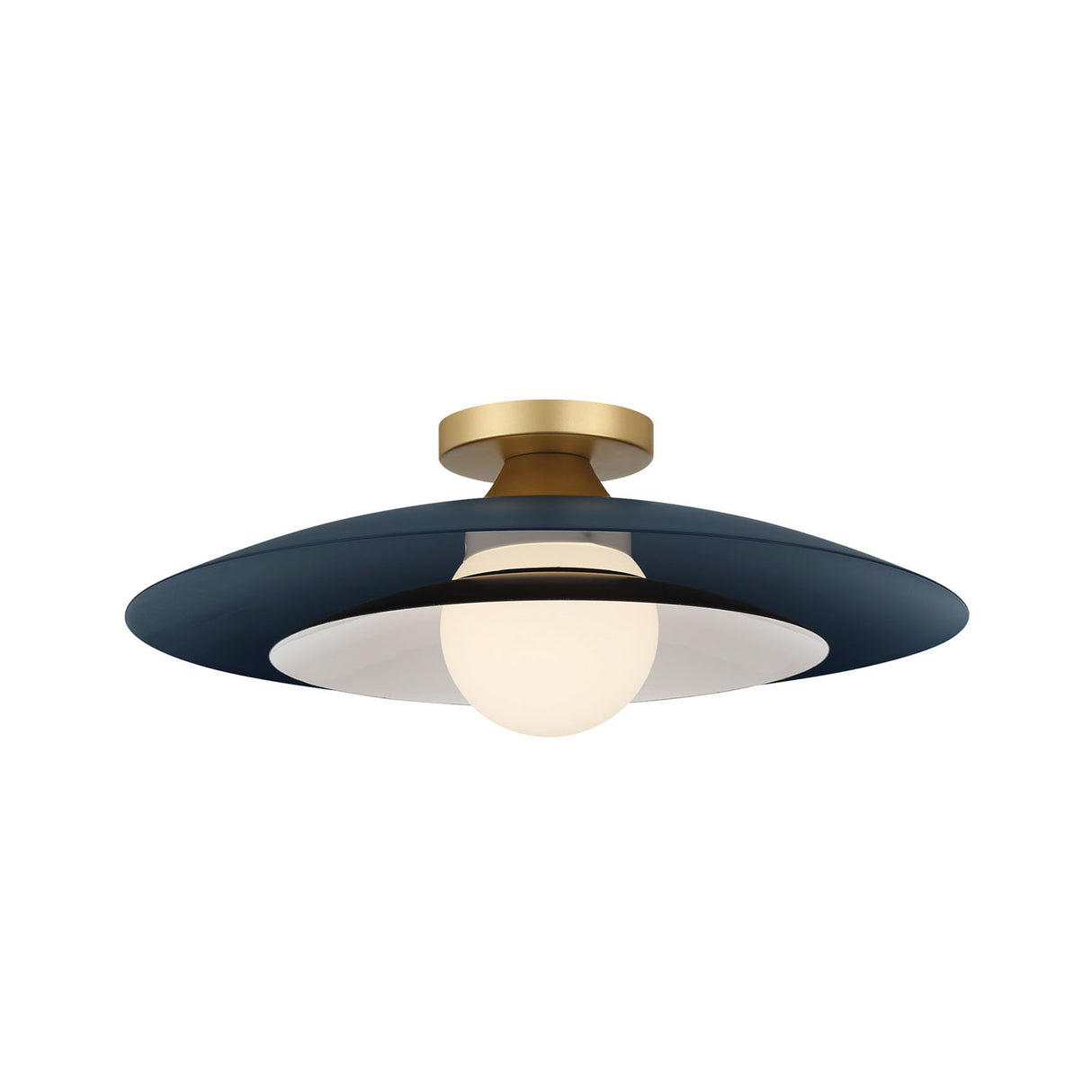 Yates LED Flush Mount 18", Matte Navy