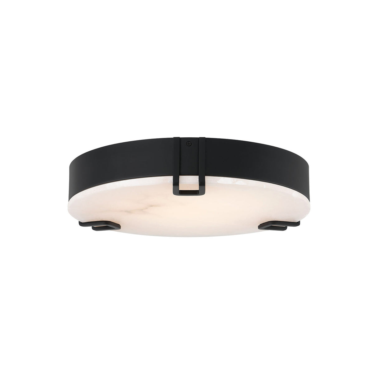 Inez Medium LED Flush Mount 16", Matte Black and Alabaster