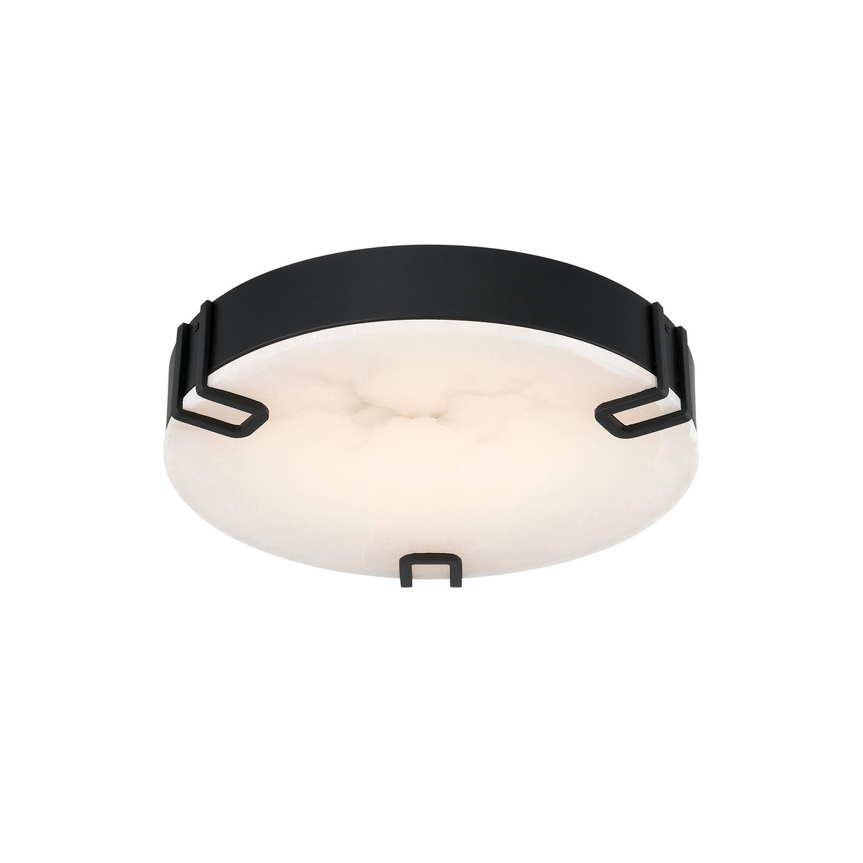 Inez Medium LED Flush Mount 16", Matte Black and Alabaster