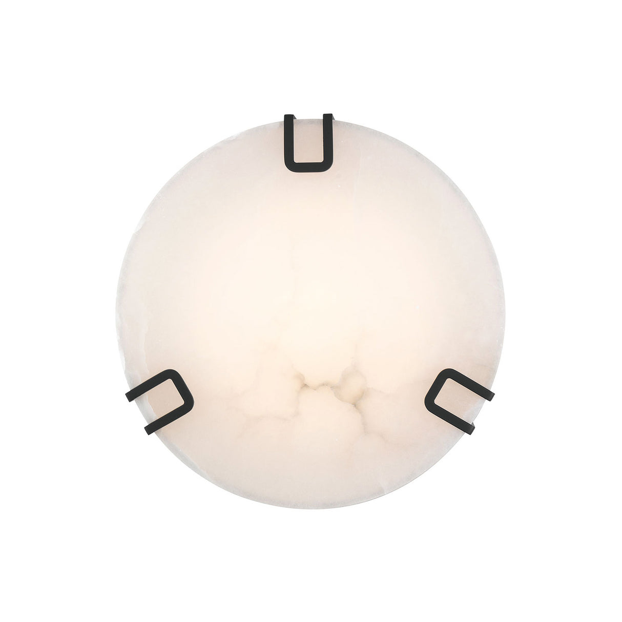 Inez Medium LED Flush Mount 16", Matte Black and Alabaster