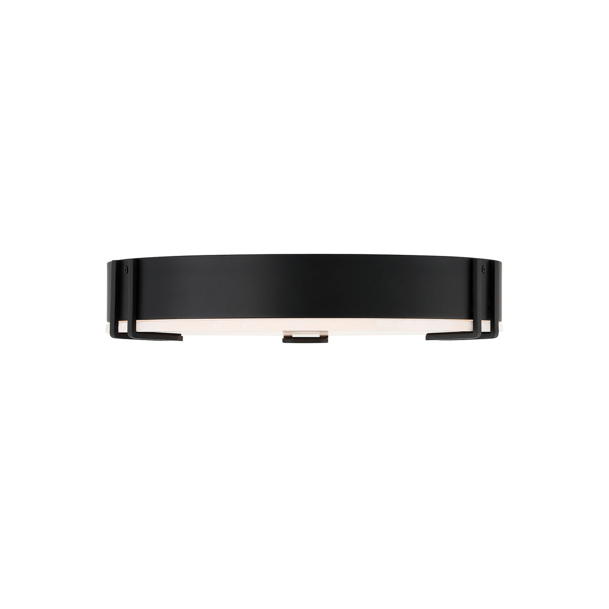 Inez Medium LED Flush Mount 16", Matte Black and Alabaster