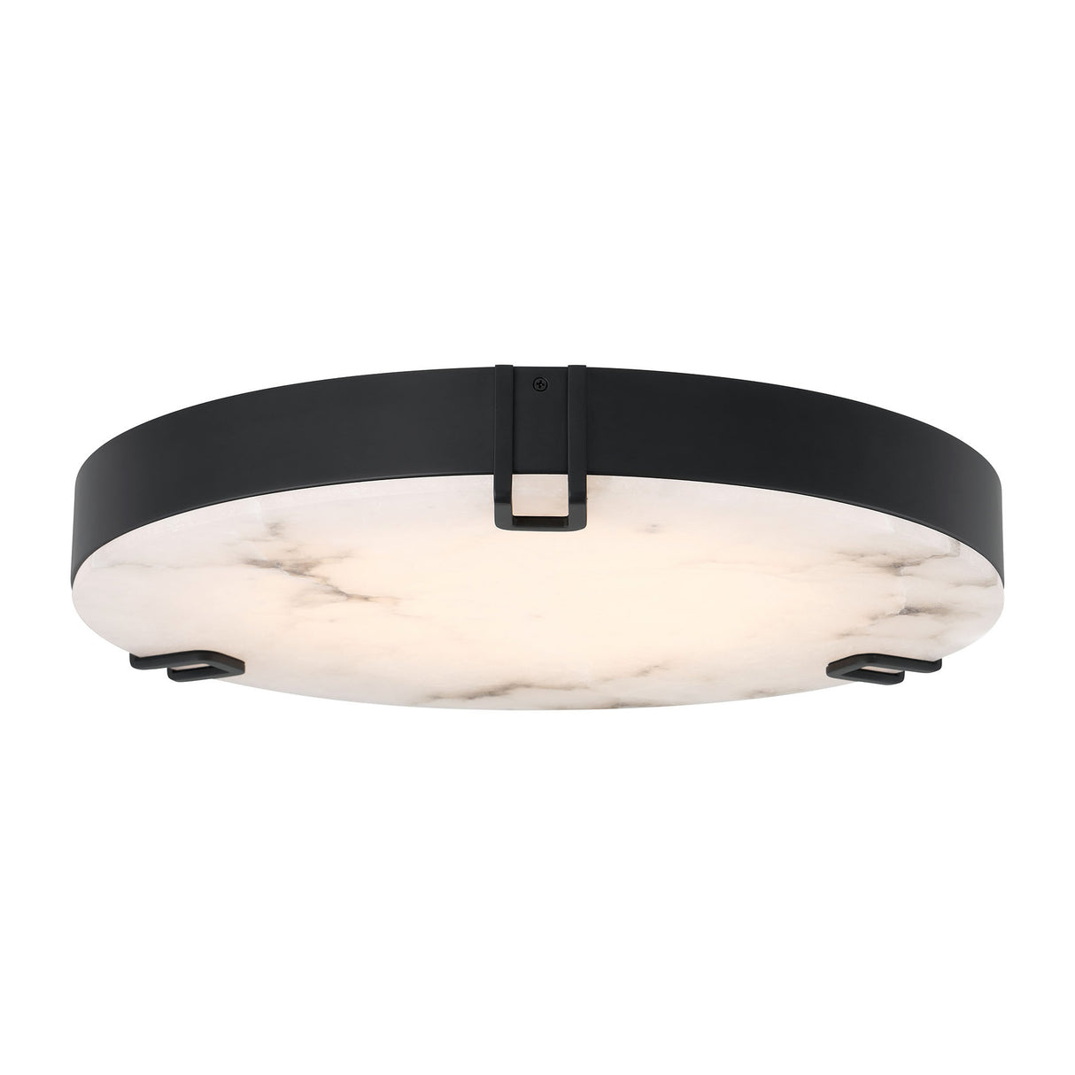 Inez LED Flush Mount 22", Matte Black and Alabaster