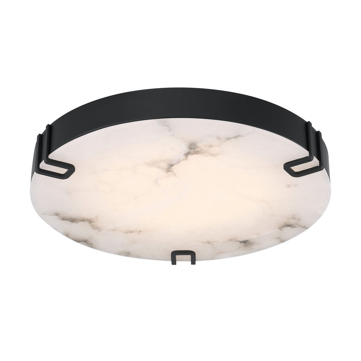 Inez LED Flush Mount 22", Matte Black and Alabaster