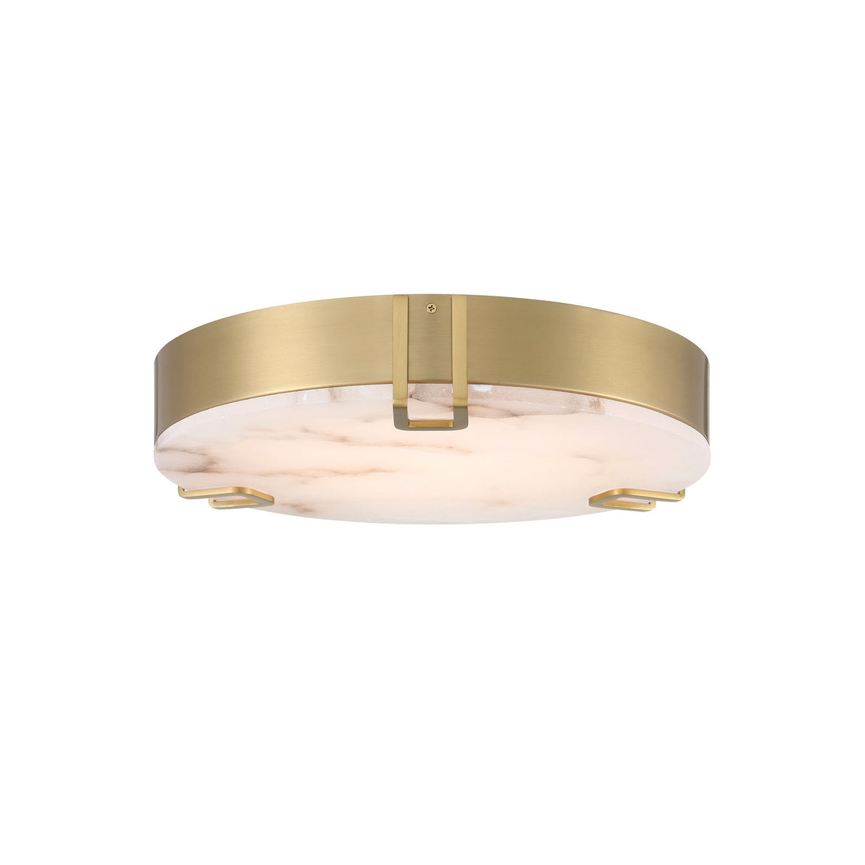 Inez LED Flush Mount 16", Brass and Alabaster