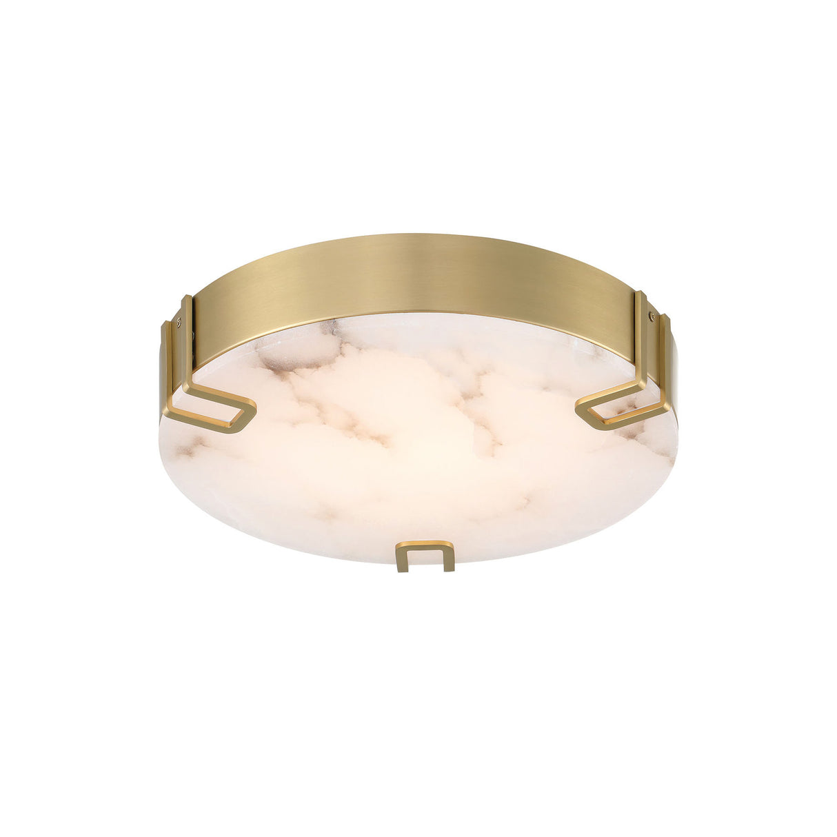 Inez LED Flush Mount 16", Brass and Alabaster