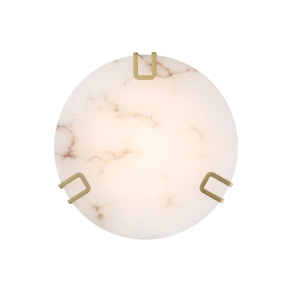 Inez LED Flush Mount 16", Brass and Alabaster