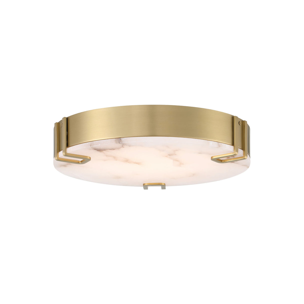 Inez LED Flush Mount 16", Brass and Alabaster