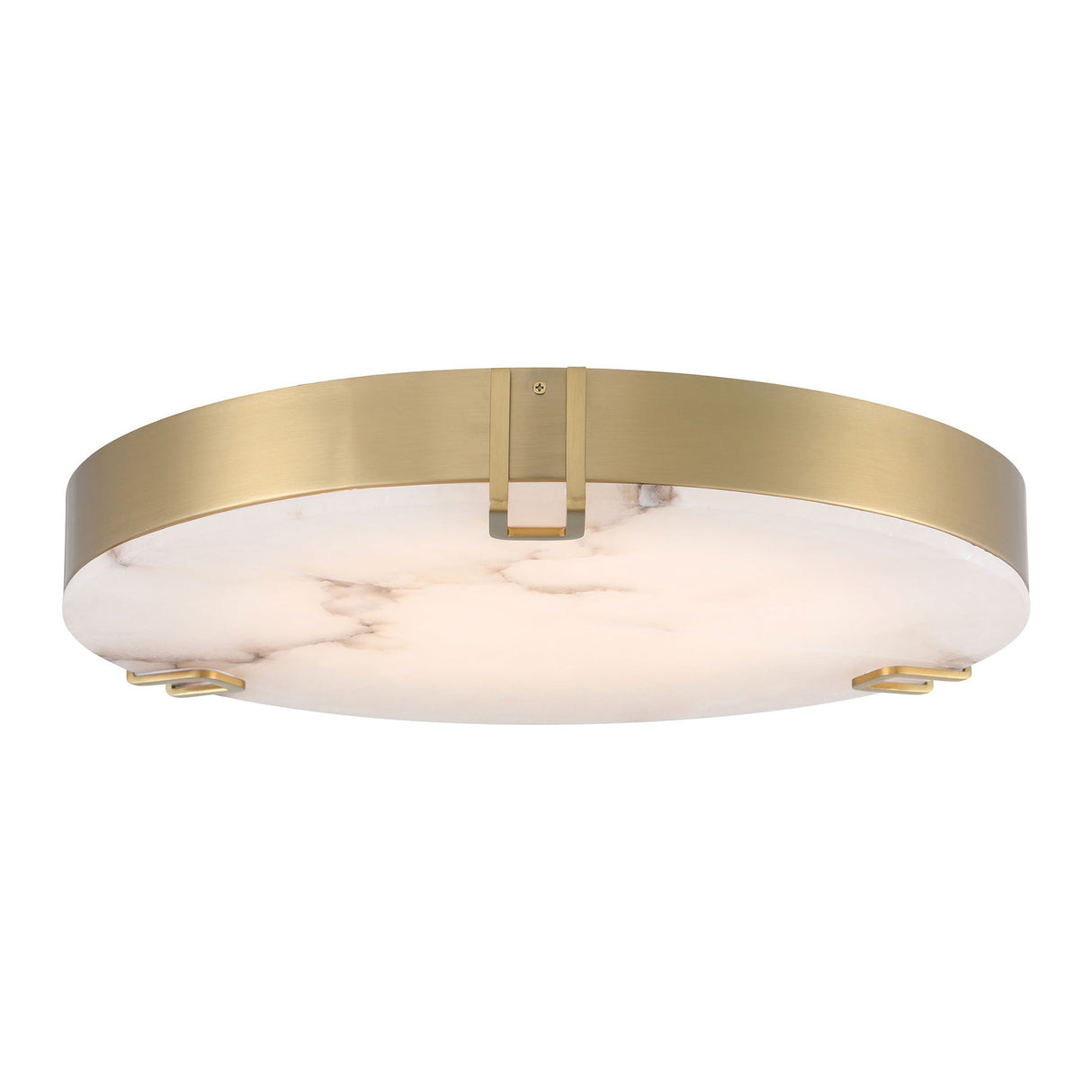 Inez LED Flush Mount 22", Brass and Alabaster