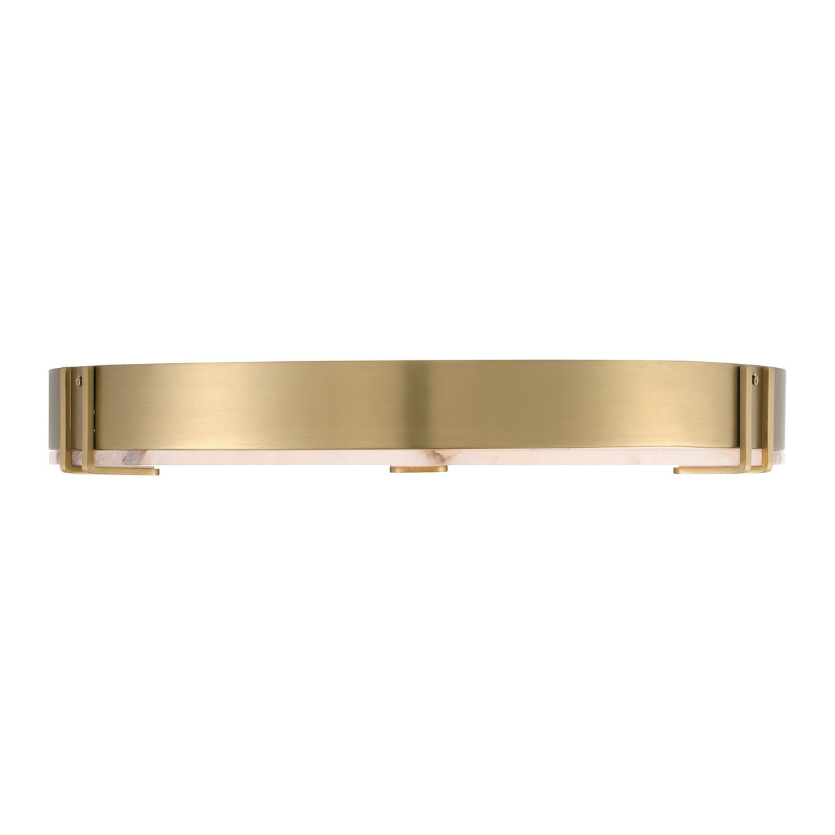 Inez Large LED Flush Mount 22", Brass and Alabaster