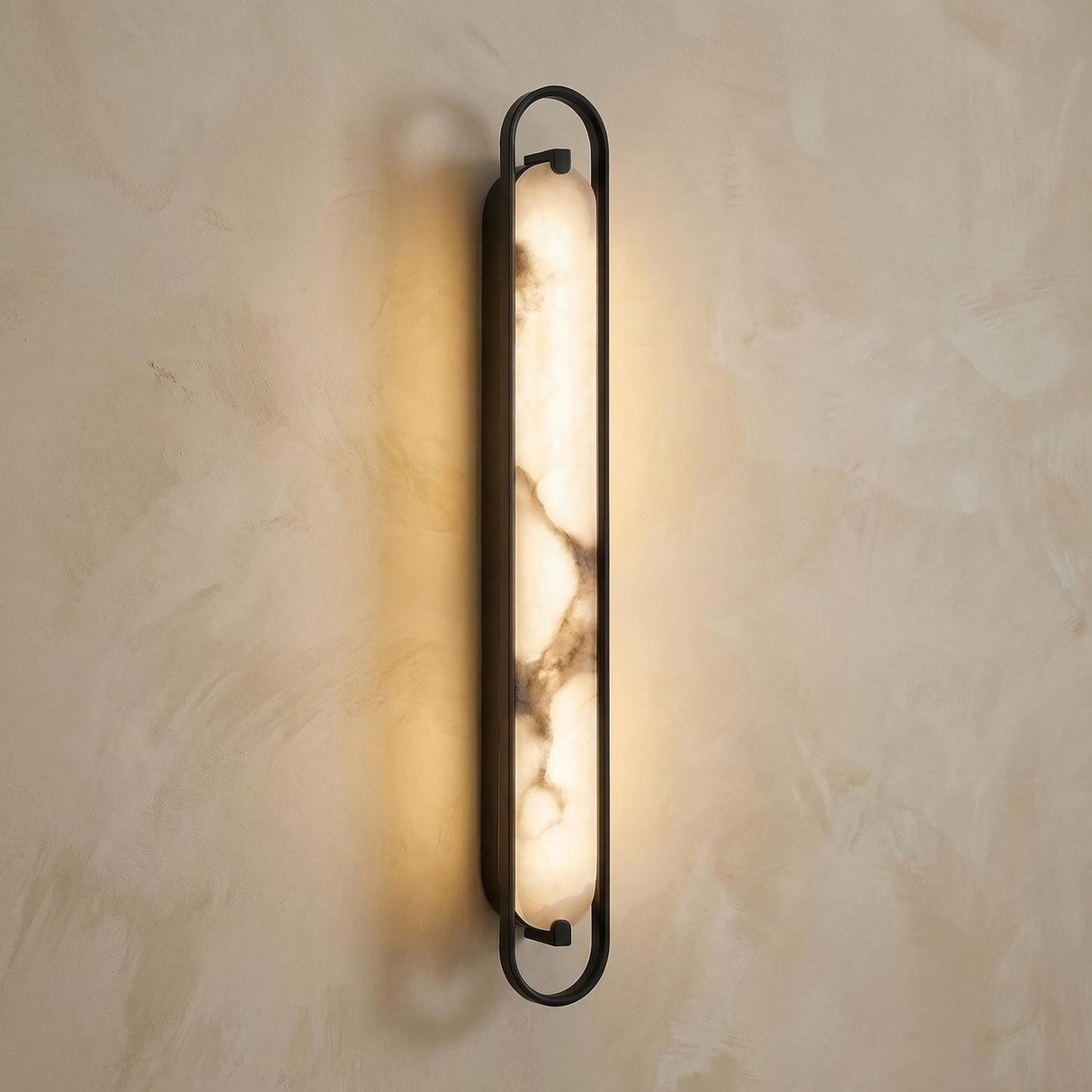 Inez LED Wall Sconce 36", Matte Black and Alabaster