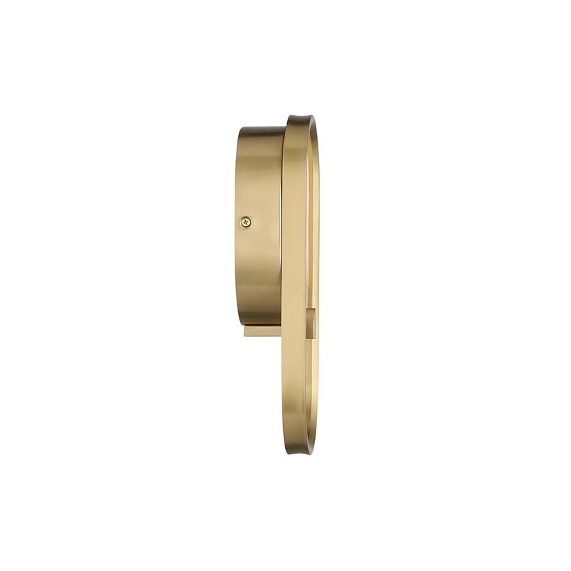 Inez LED Wall Sconce 11", Brass and Alabaster