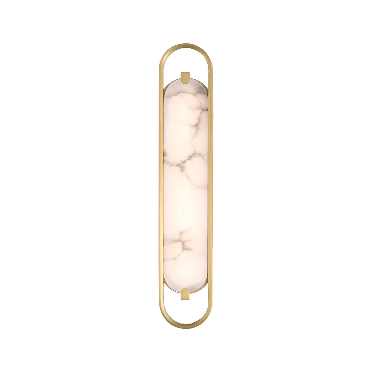 Inez LED Wall Sconce 24", Brass and Alabaster