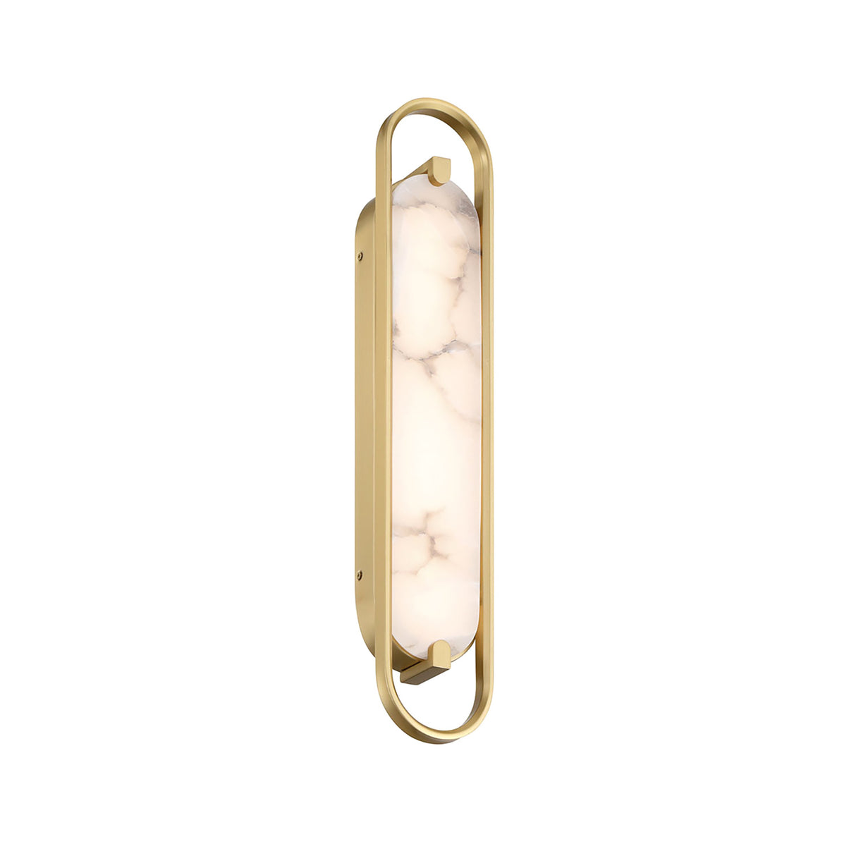 Inez LED Wall Sconce 24", Brass and Alabaster