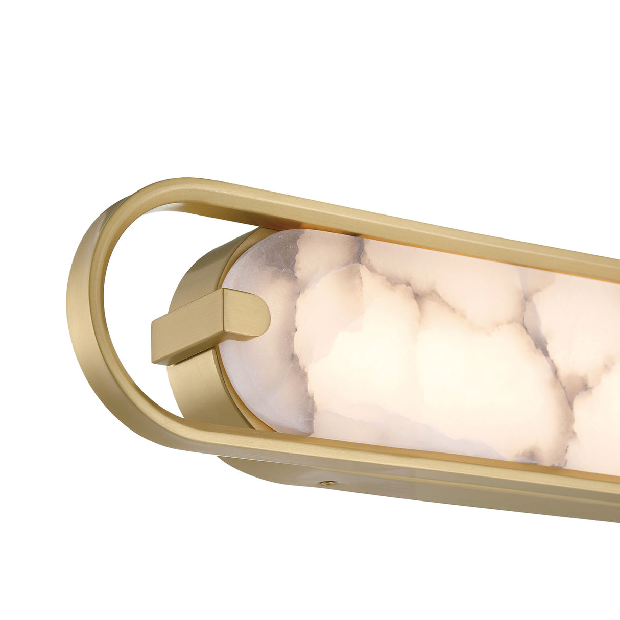 Inez LED Wall Sconce 24", Brass and Alabaster