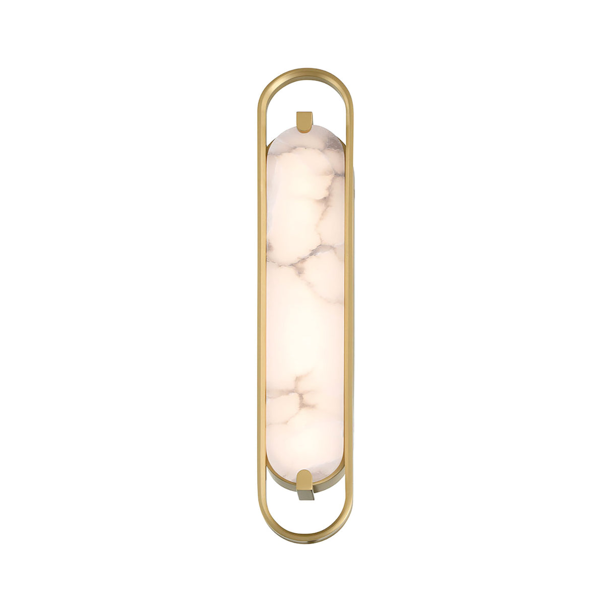 Inez LED Wall Sconce 24", Brass and Alabaster