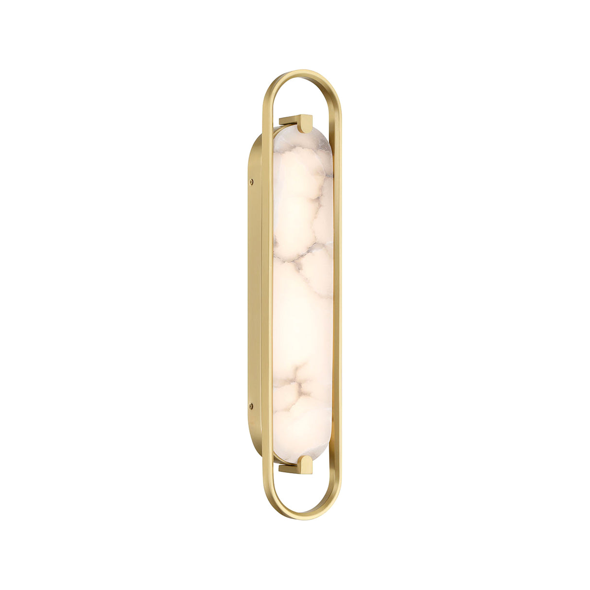 Inez LED Wall Sconce 24", Brass and Alabaster