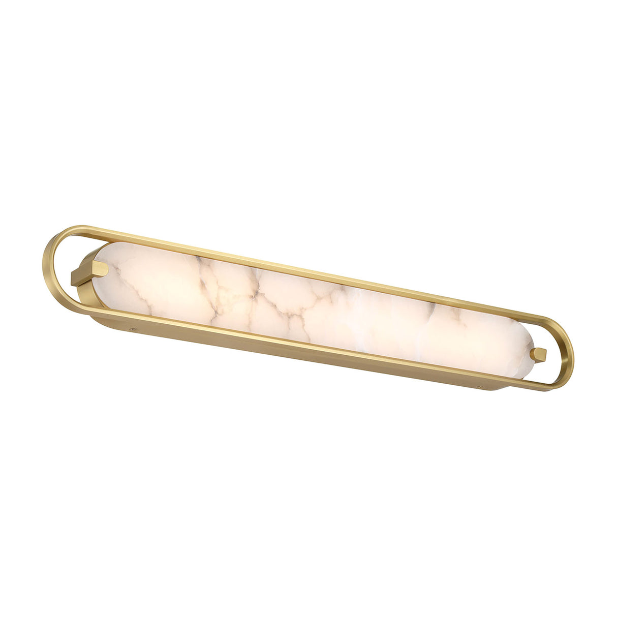 Inez LED Wall Sconce 36", Brass and Alabaster