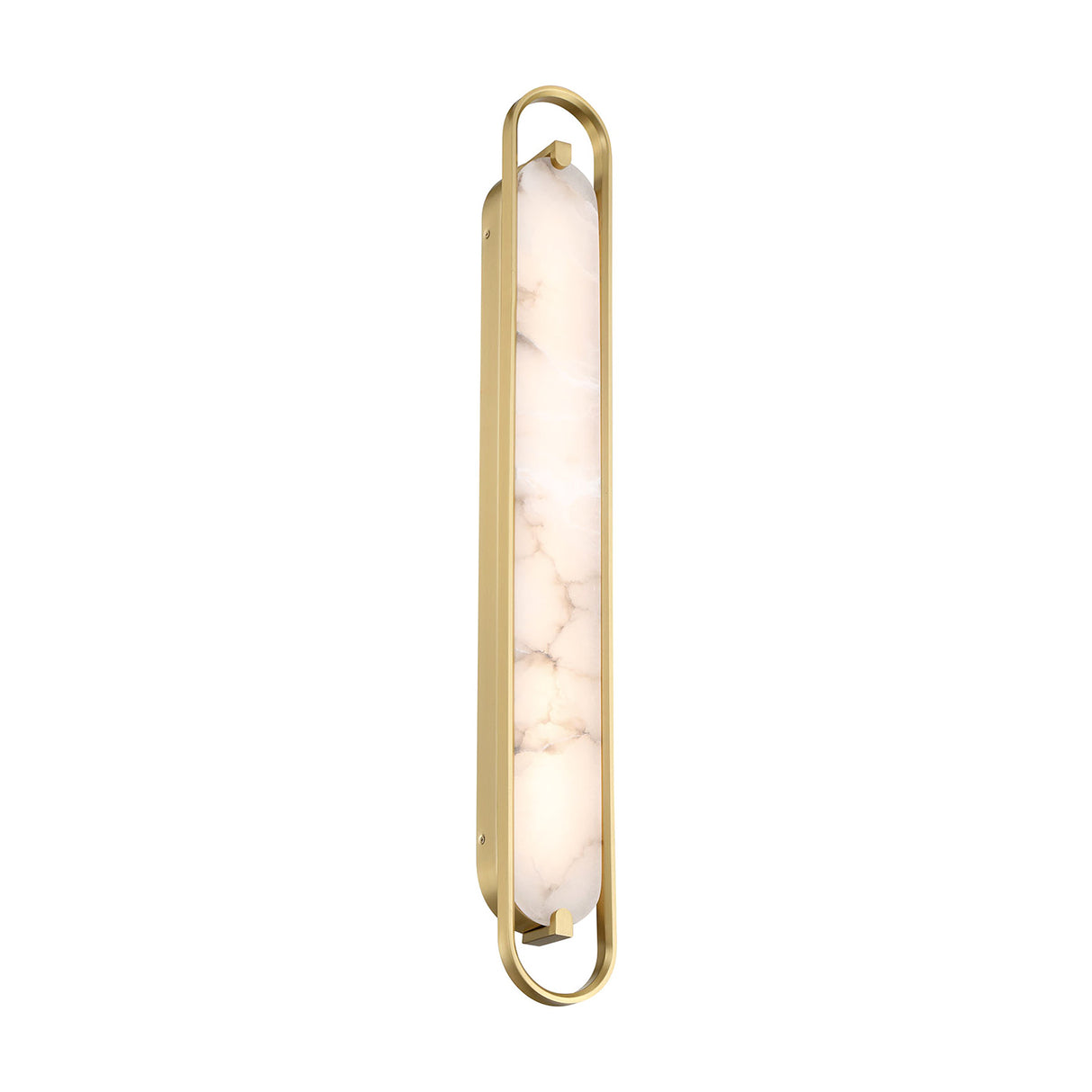 Inez LED Wall Sconce 36", Brass and Alabaster