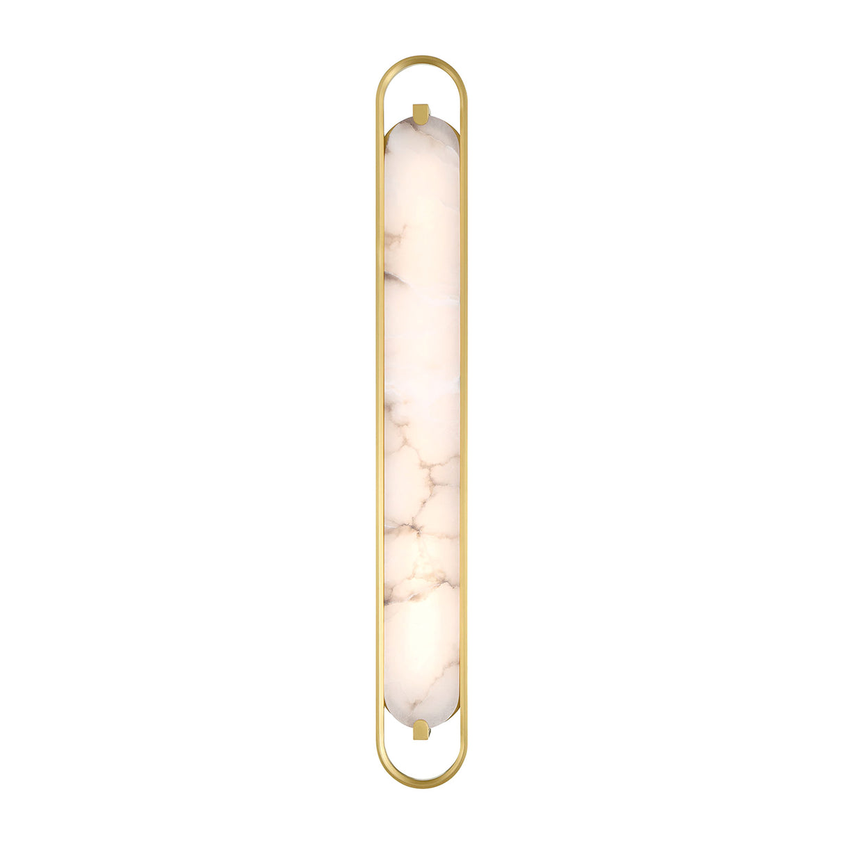 Inez LED Wall Sconce 36", Brass and Alabaster