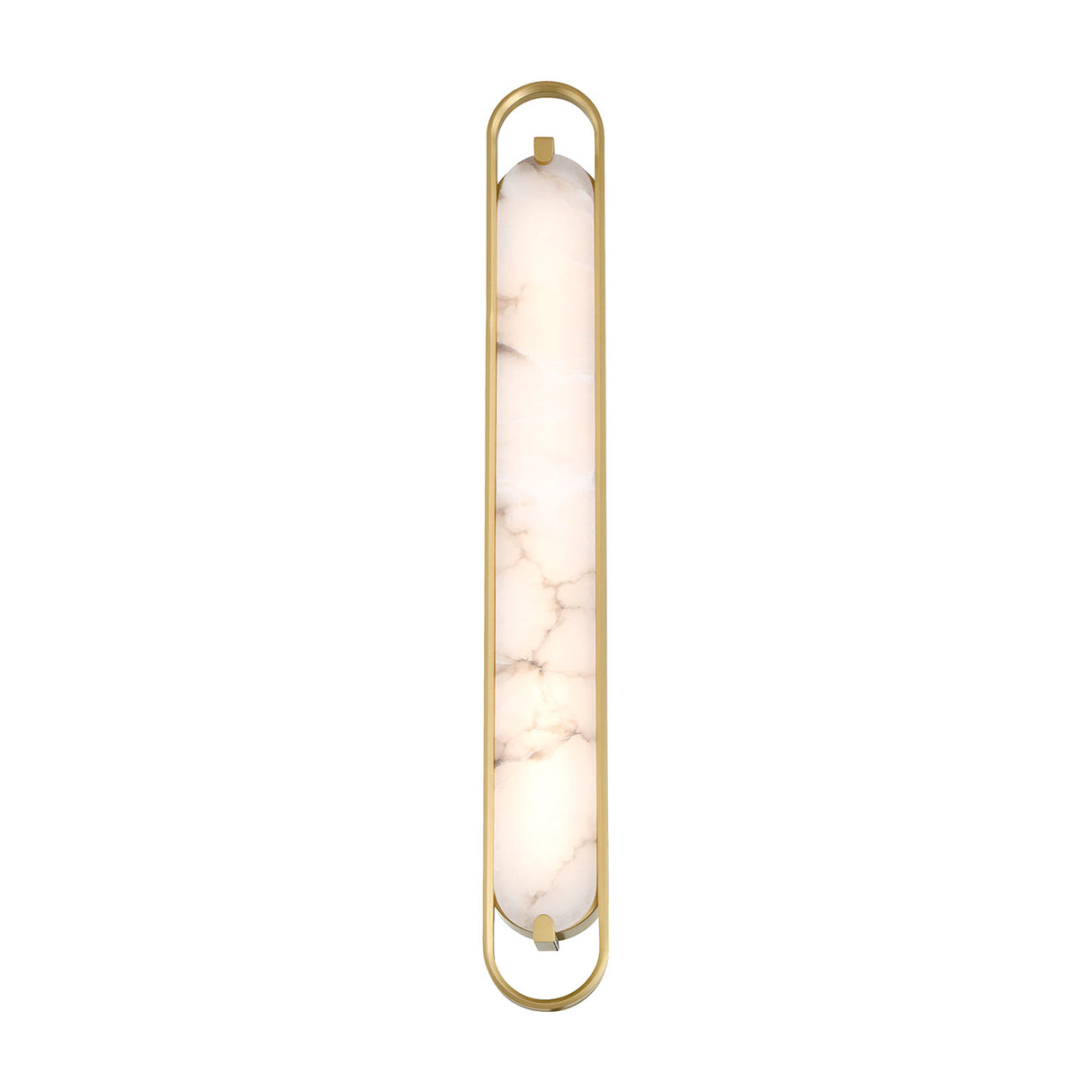 Inez LED Wall Sconce 36", Brass and Alabaster