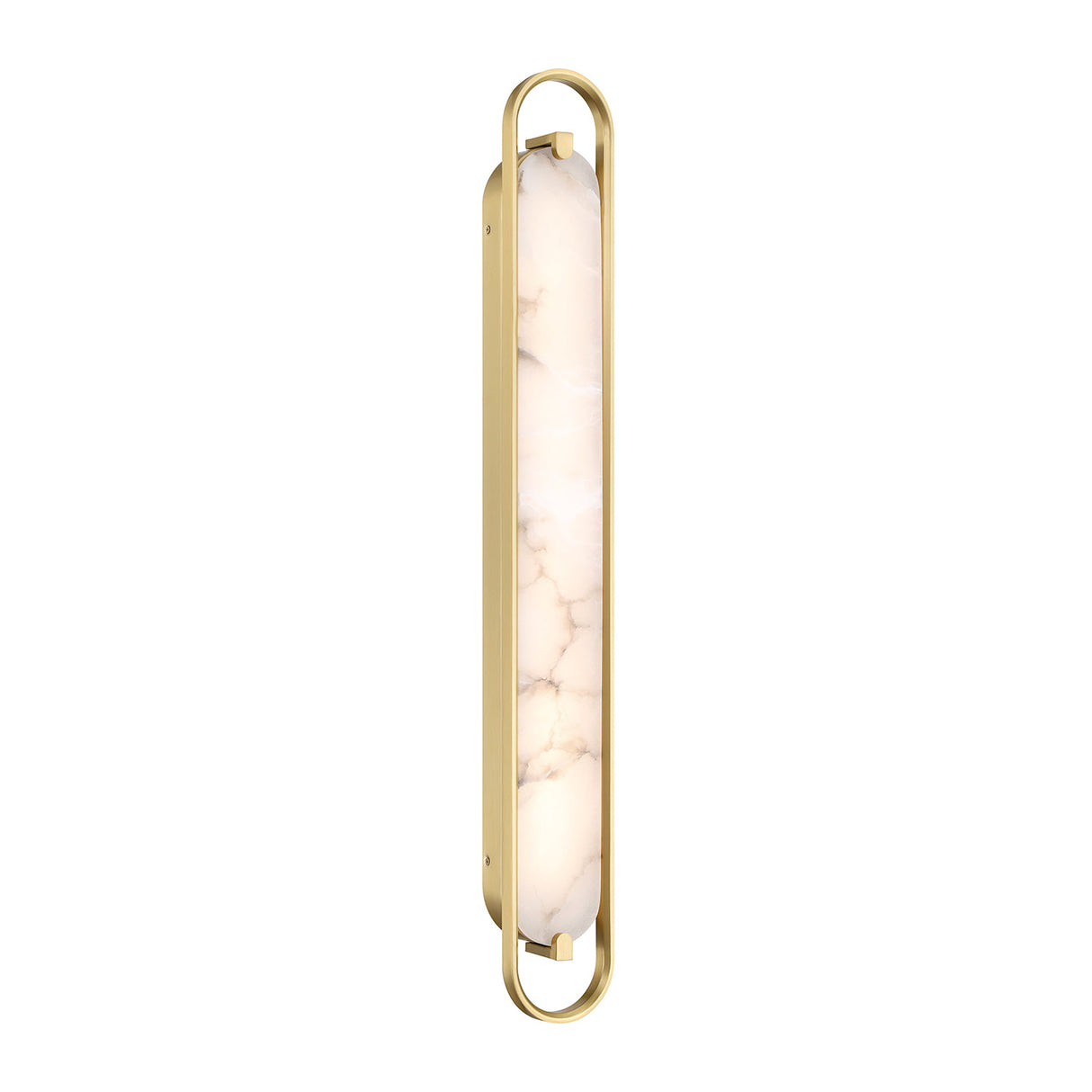 Inez LED Wall Sconce 36", Brass and Alabaster