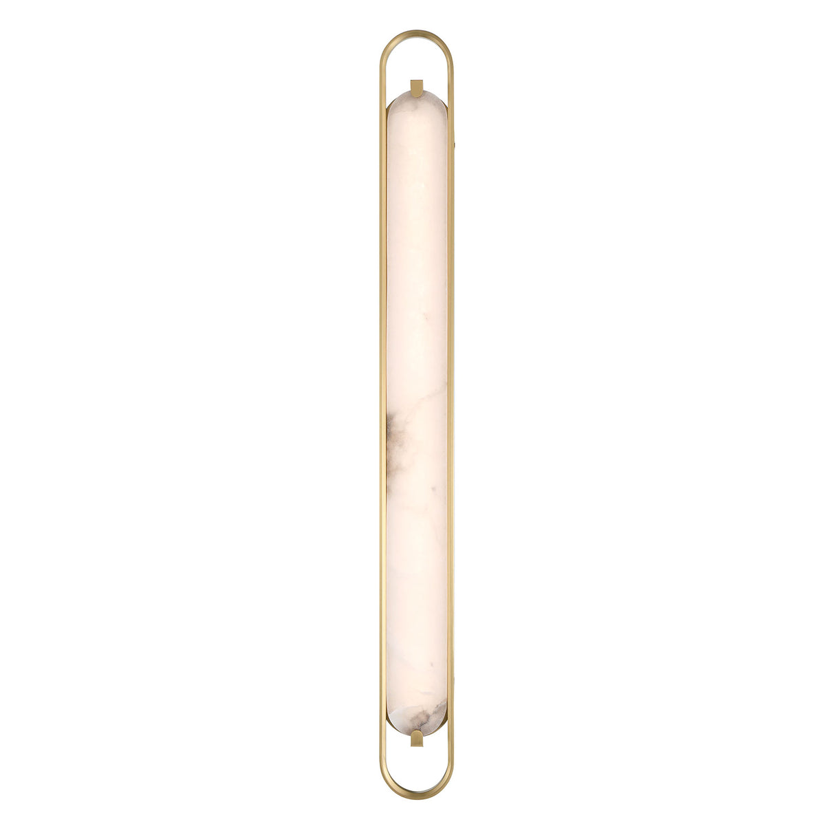 Inez LED Wall Sconce 46", Brass and Alabaster