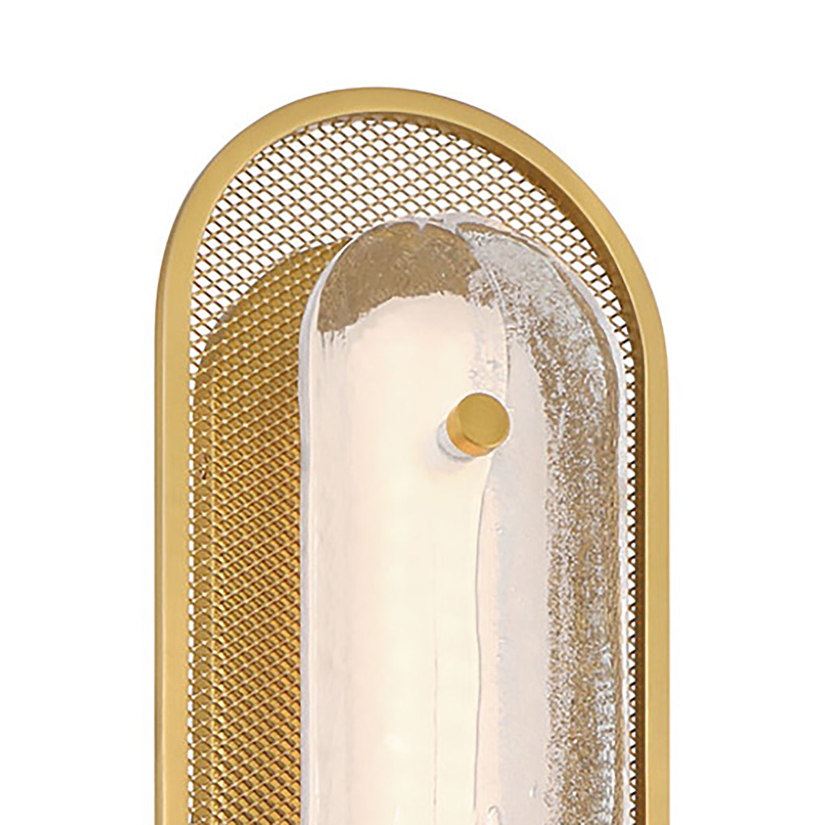 Vance LED Wall Sconce 16", Brass and Textured Glass