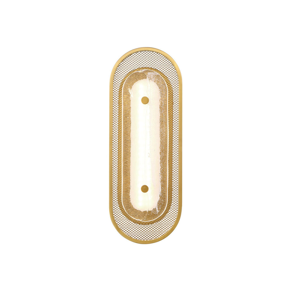 Vance LED Wall Sconce 16", Brass and Textured Glass