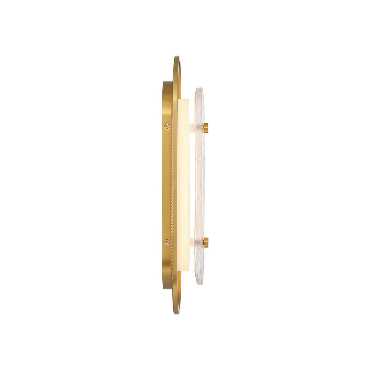 Vance LED Wall Sconce 16", Brass and Textured Glass