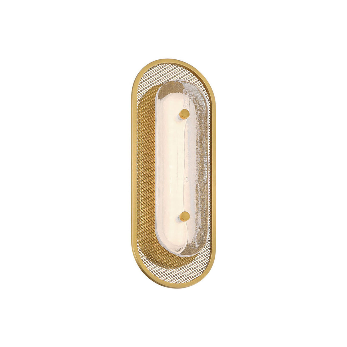 Vance LED Wall Sconce 16", Brass and Textured Glass