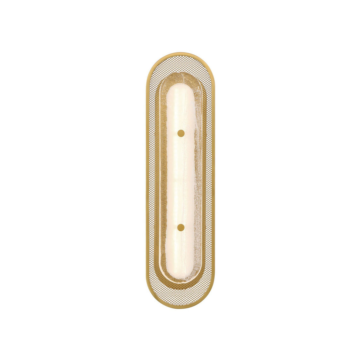 Vance LED Wall Sconce 22", Brass and Textured Glass