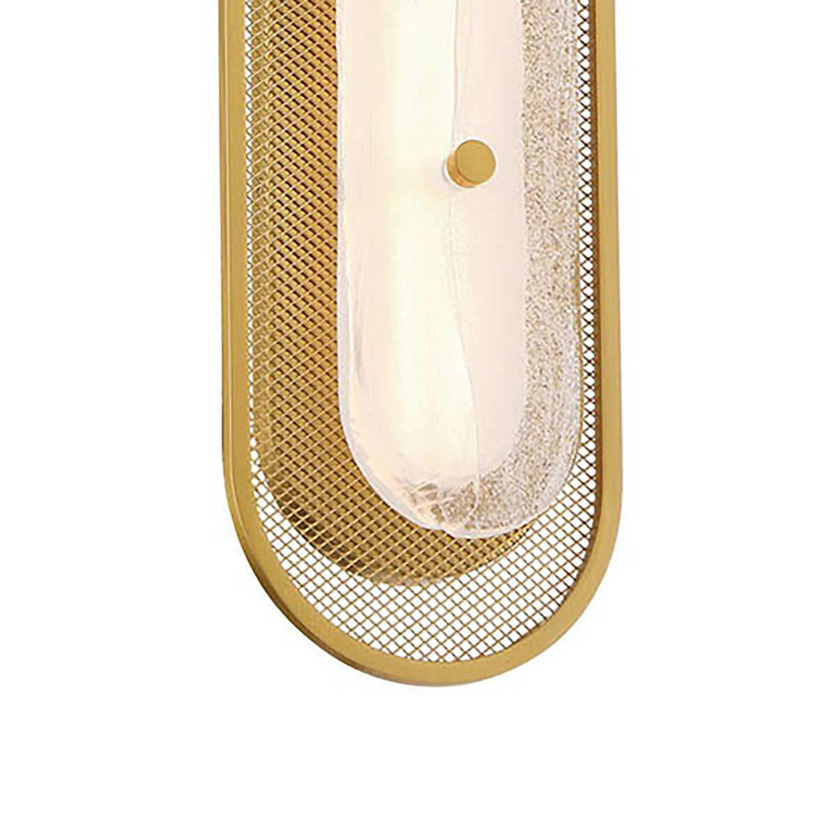 Vance LED Wall Sconce 30", Brass and Textured Glass