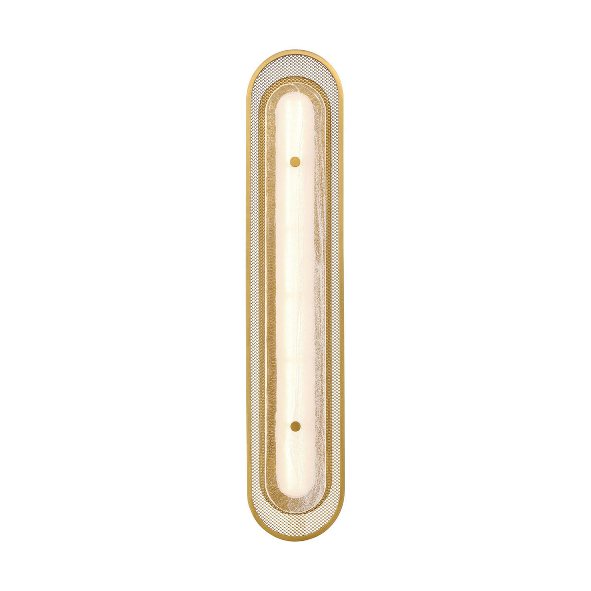Vance LED Wall Sconce 30", Brass and Textured Glass