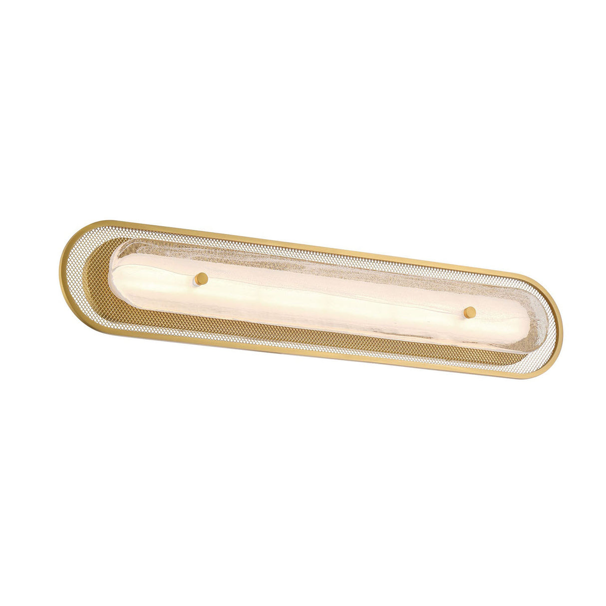 Vance LED Wall Sconce 30", Brass and Textured Glass