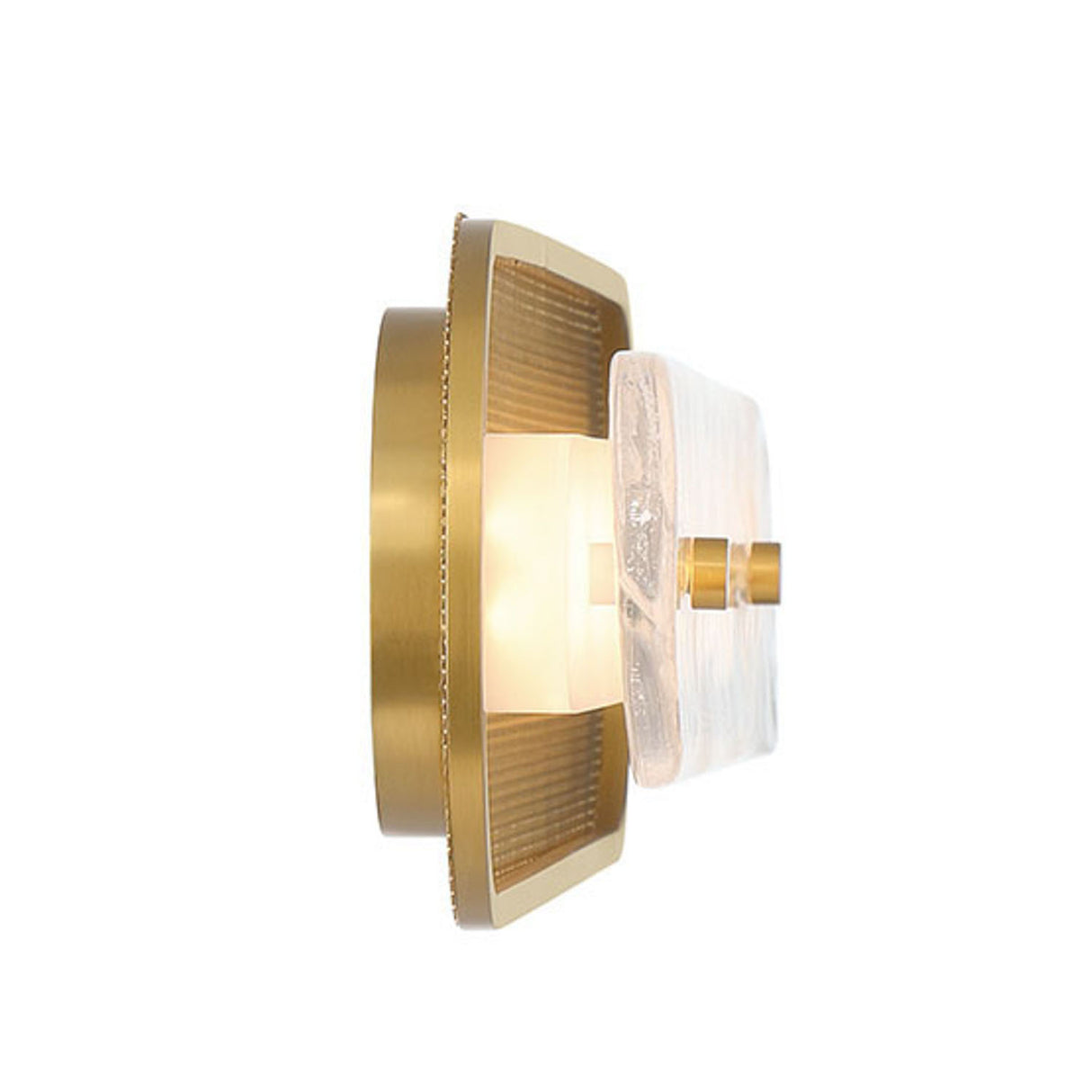 Vance LED Wall Sconce 30", Brass and Textured Glass
