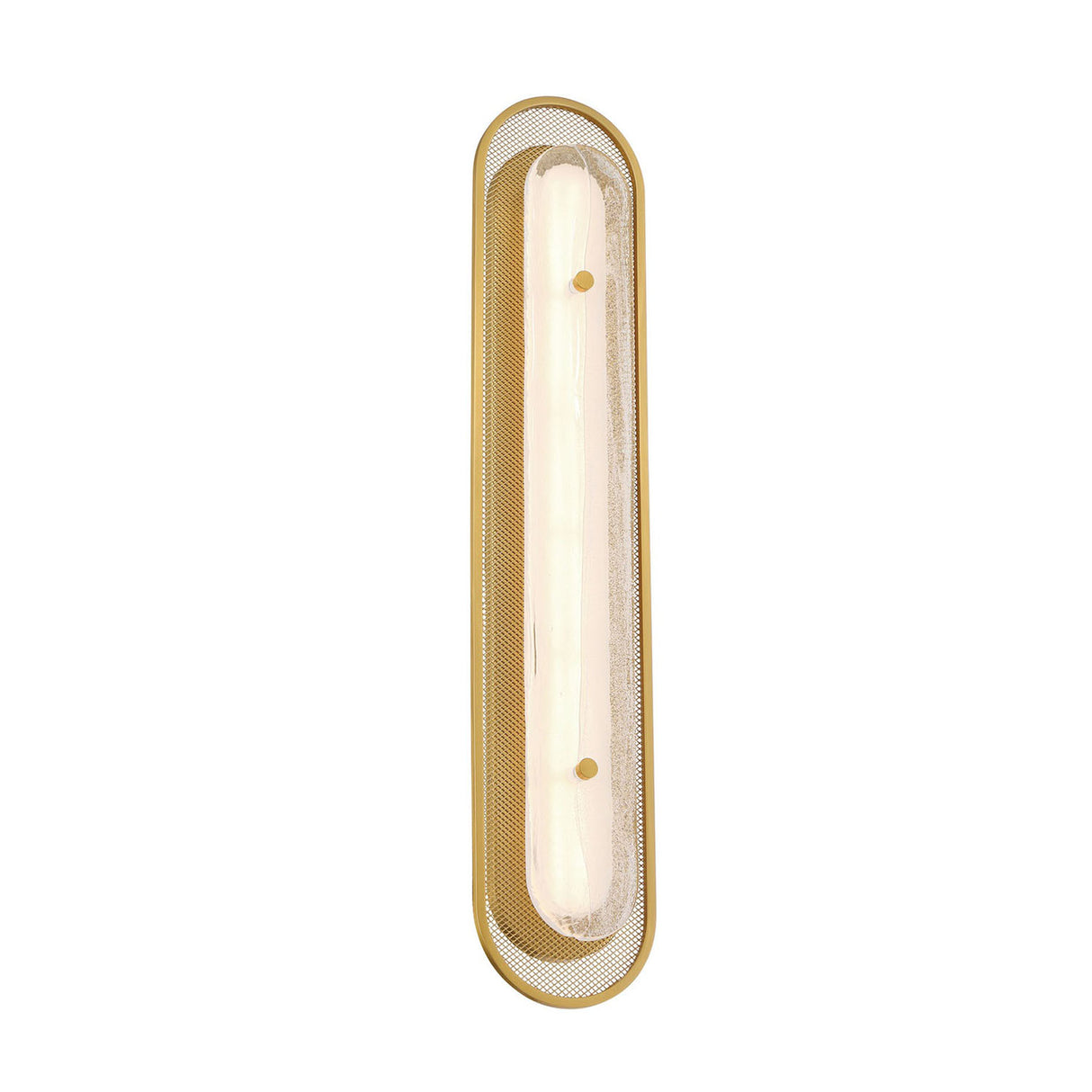 Vance LED Wall Sconce 30", Brass and Textured Glass