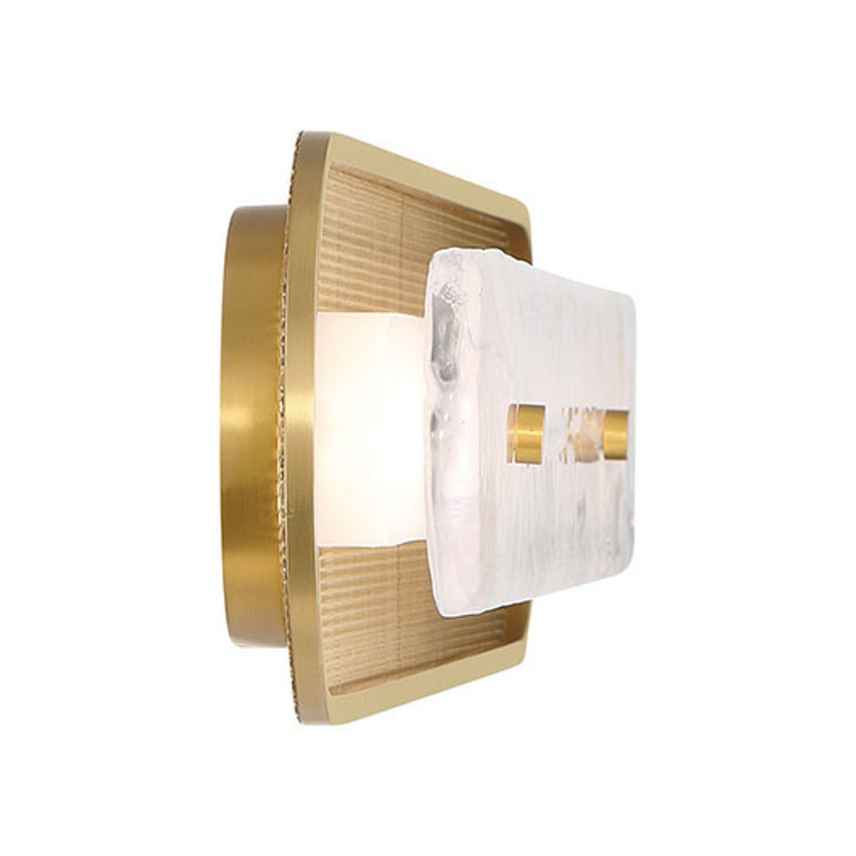 Vance LED Wall Sconce 38", Brass and Textured Glass