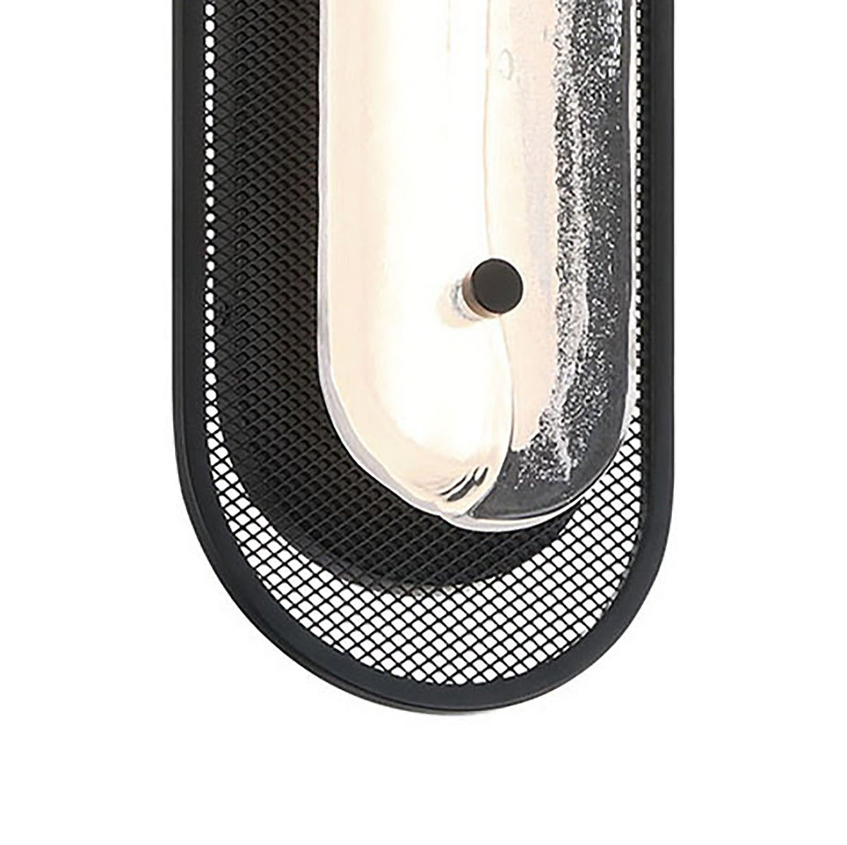 Vance LED Wall Sconce 16", Matte Black and Textured Glass