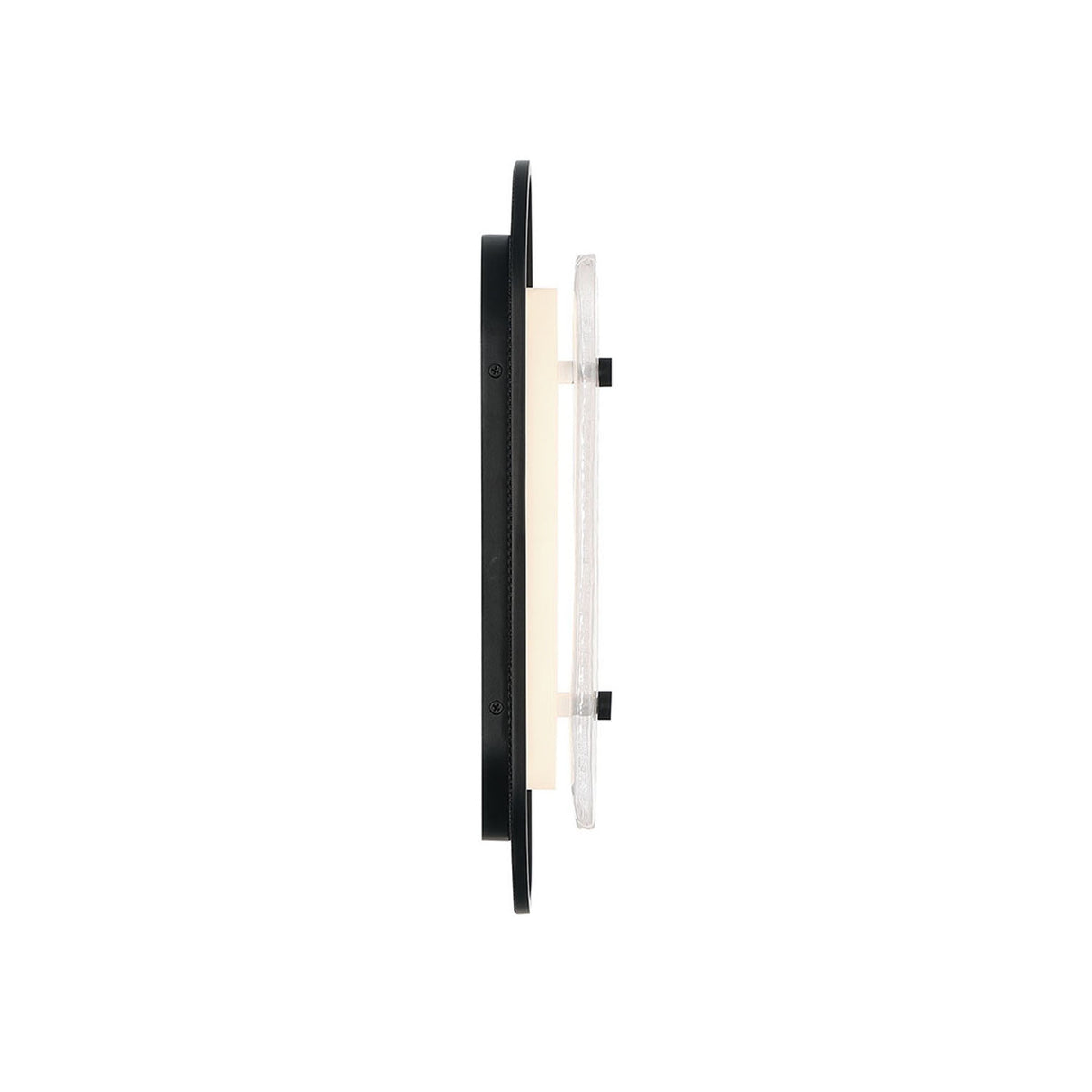 Vance LED Wall Sconce 16", Matte Black and Textured Glass