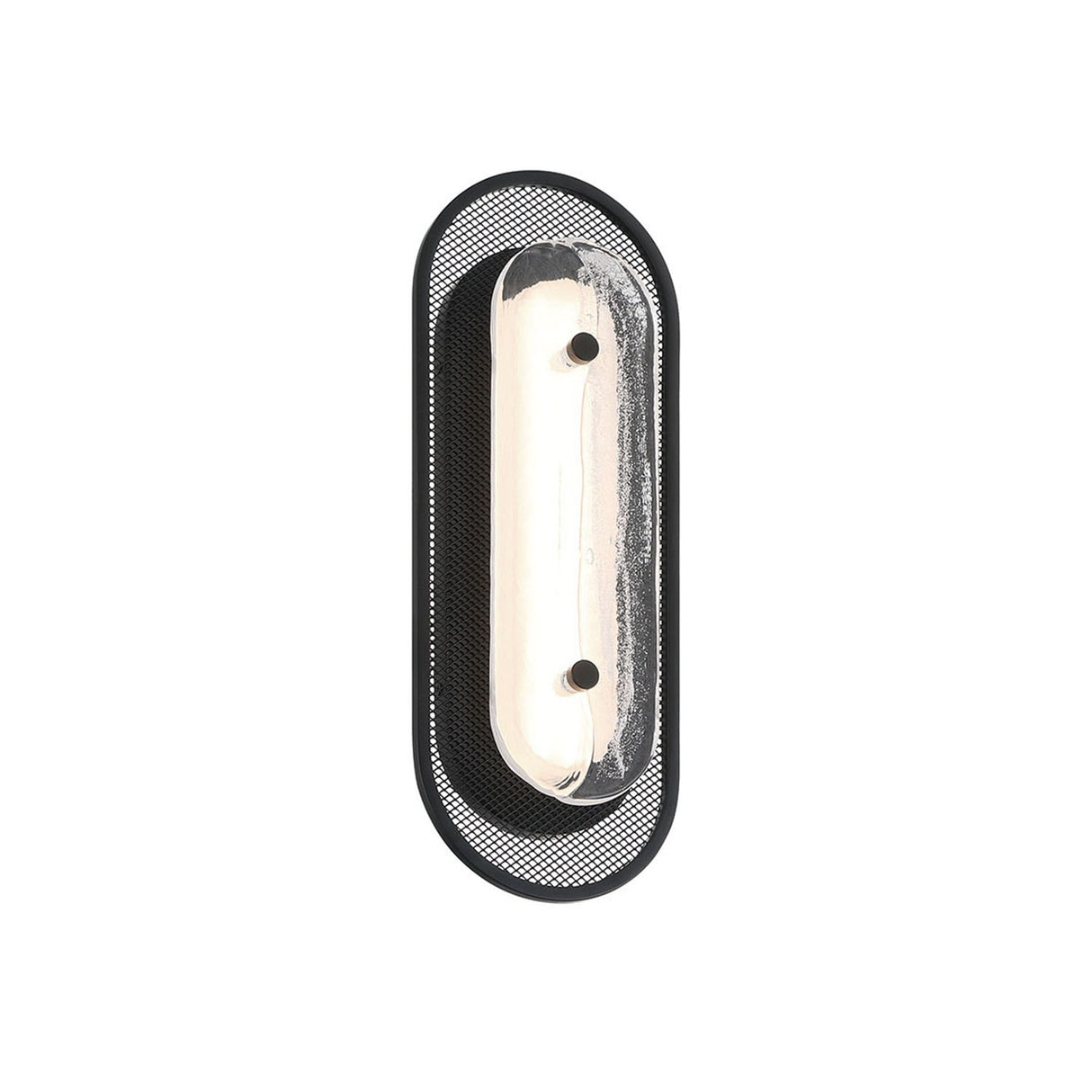 Vance LED Wall Sconce 16", Matte Black and Textured Glass