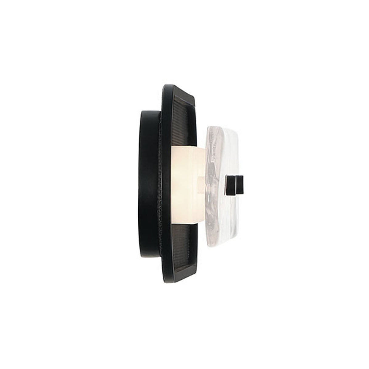 Vance LED Wall Sconce 22", Matte Black and Textured Glass