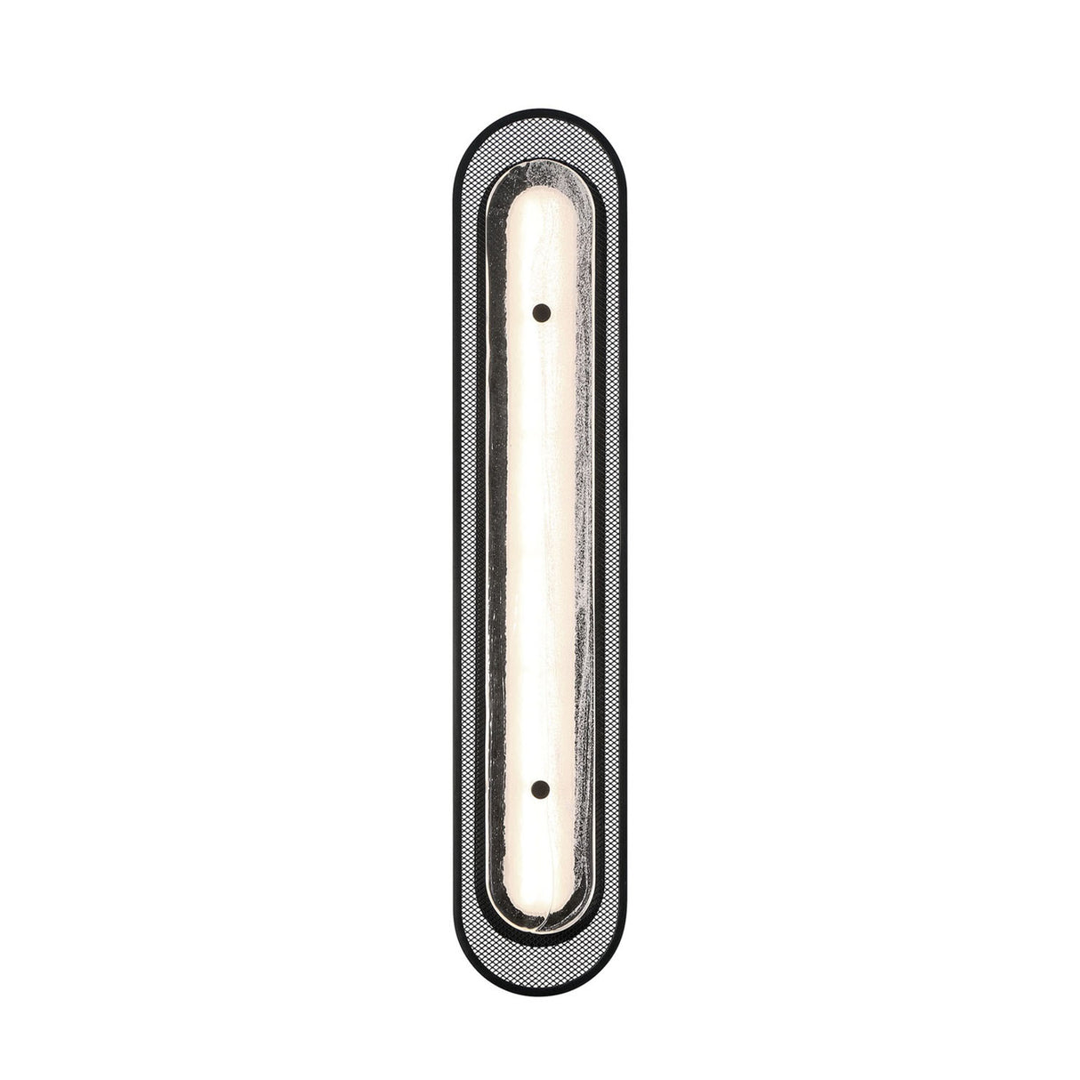 Vance LED Wall Sconce 30", Matte Black and Textured Glass