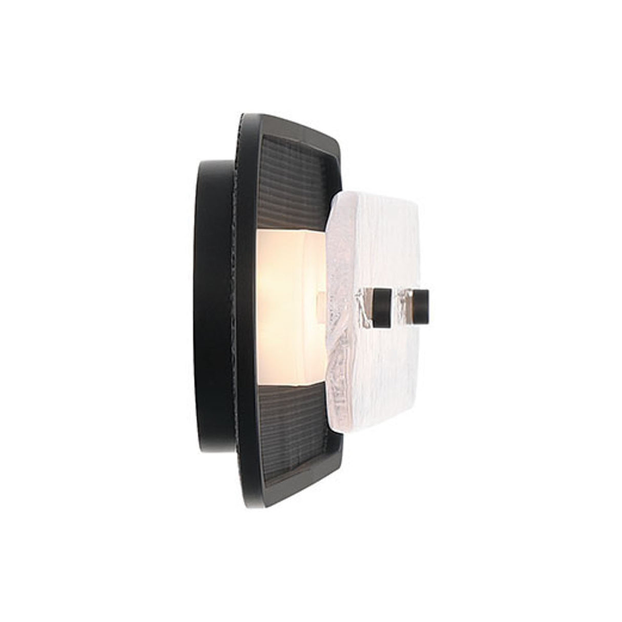 Vance LED Wall Sconce 30", Matte Black and Textured Glass
