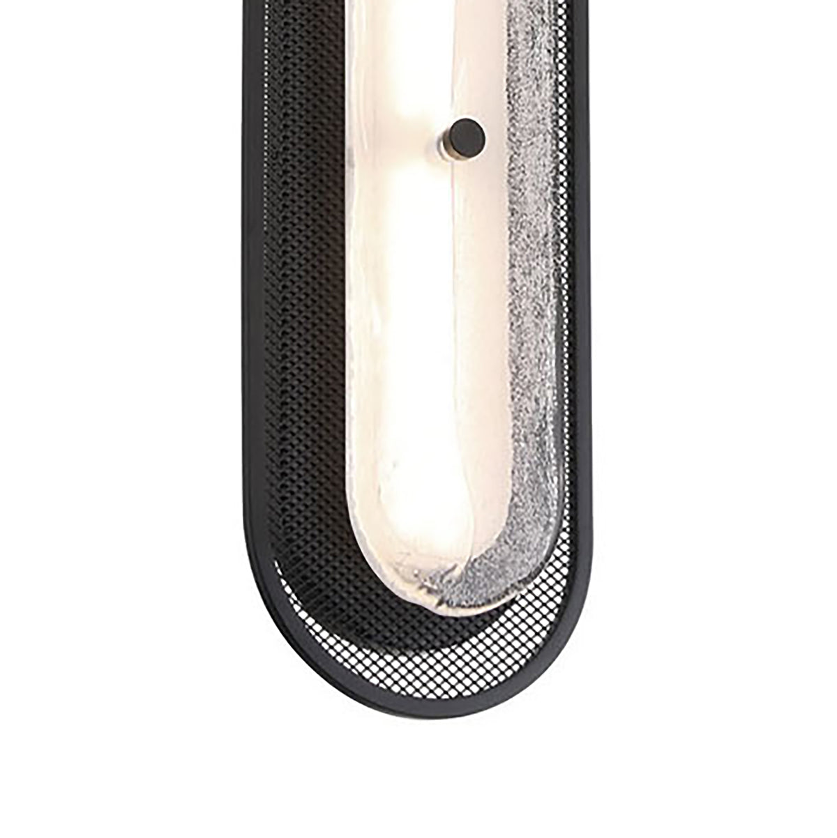 Vance LED Wall Sconce 38", Matte Black and Textured Glass