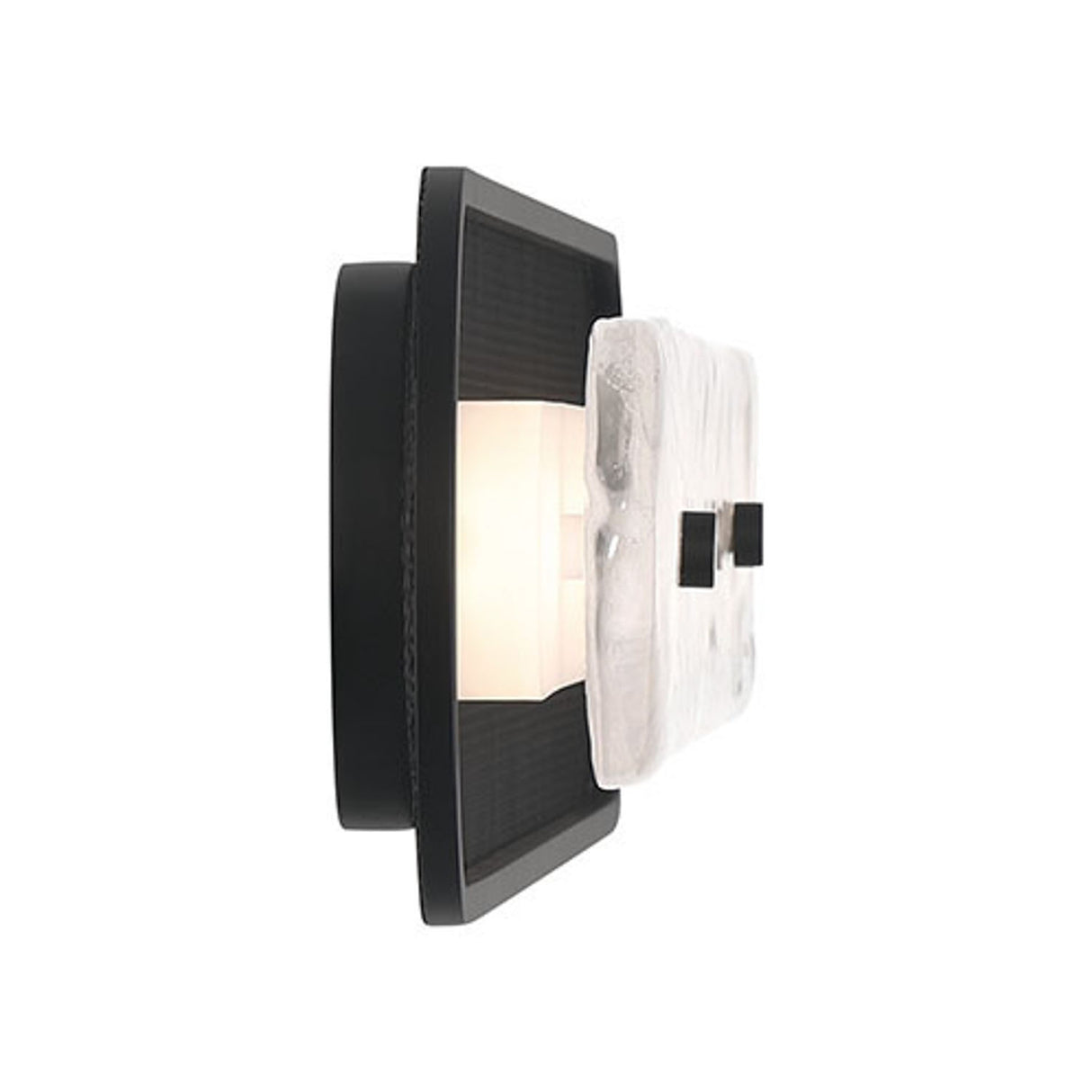 Vance LED Wall Sconce 38", Matte Black and Textured Glass