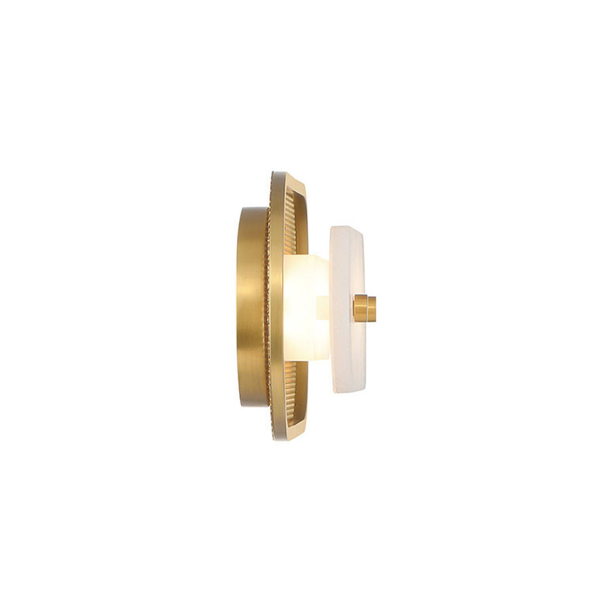Vance LED Wall Sconce 16", Brass and Alabaster